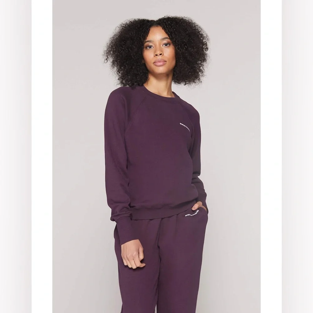 Spiritual Gangster Purple blackberry Bridget Raglan Pull over Sweatchirt